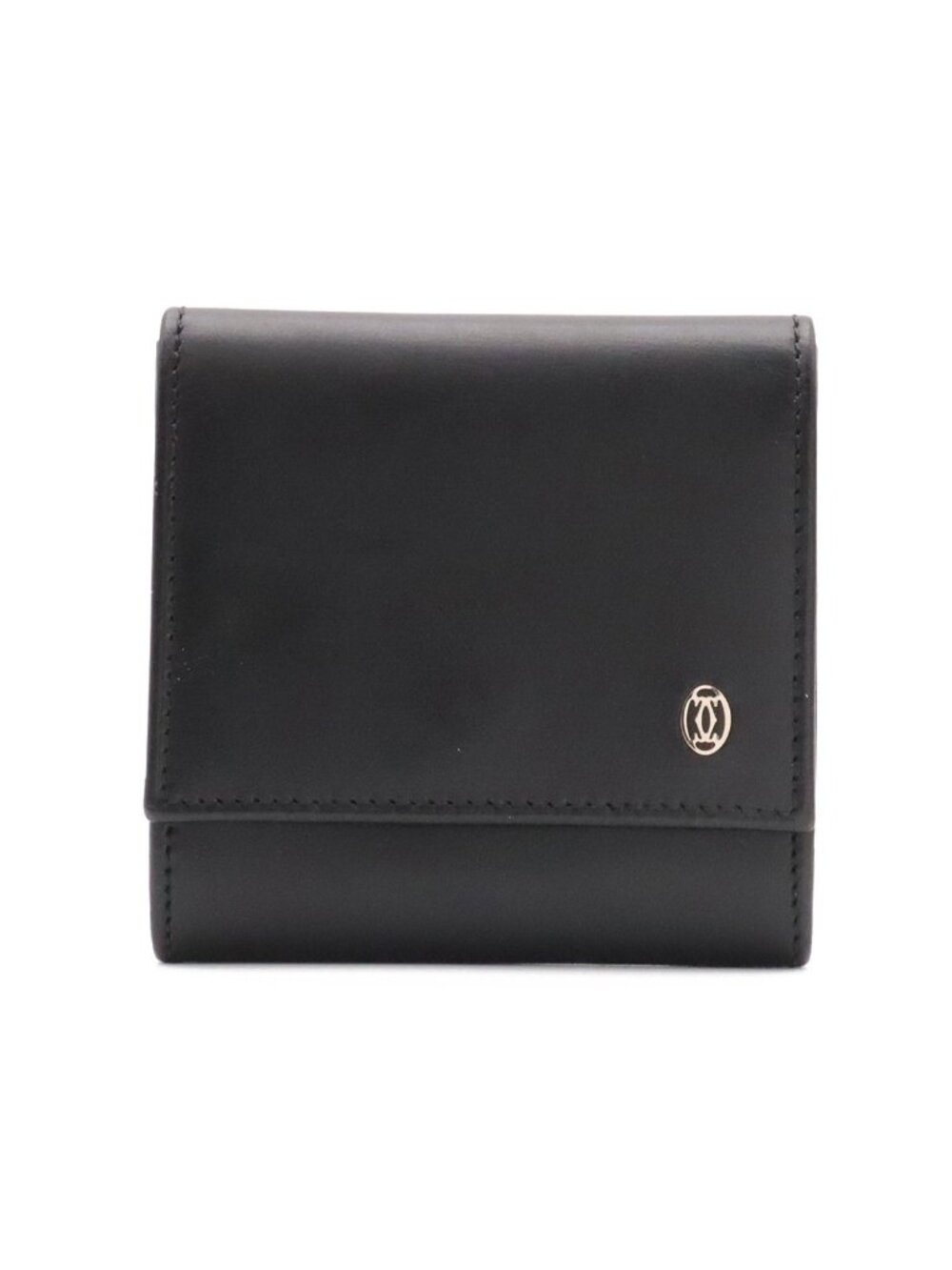 Cartier Pasha Coin Purse Calf Leather Black Silver